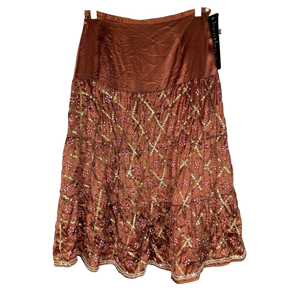 Bentley A Roma Skirt Satin Sequin Midi Womens 4 Fairy Grunge Boho Pirate Indie